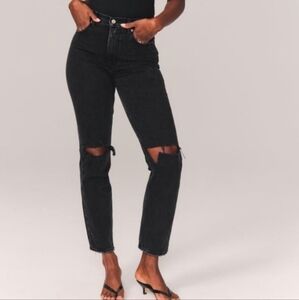 Abercrombie & Fitch The 90s Straight Ultra High Rise Distressed Jeans Plus Size